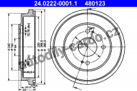 Brzdový buben ATE 24.0222-0001 (AT 480123) - HONDA