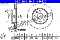 Brzdový kotouč ATE 24.0116-0120 (AT 416120) - DAIHATSU