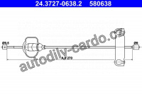 Lanko ruční brzdy ATE 24.3727-0638 (AT 580638)