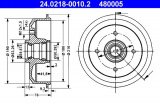 Brzdový buben ATE 24.0218-0010 (AT 480005) - FORD