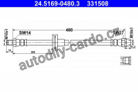 Brzdová hadice - ATE 24.5169-0480
