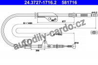 Lanko ruční brzdy ATE 24.3727-1716 (AT 581716)