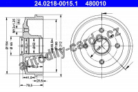 Brzdový buben ATE 24.0218-0015 (AT 480010) - PEUGEOT