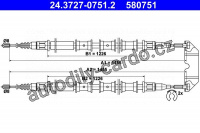 Lanko ruční brzdy ATE 24.3727-0751 (AT 580751)