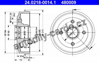 Brzdový buben ATE 24.0218-0014 (AT 480009) - PEUGEOT