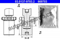 Sada příslušenství, parkovací brzdové čelisti ATE  03.0137-9703 (AT 669703)