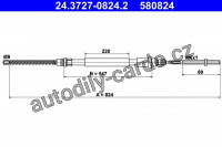 Lanko ruční brzdy ATE 24.3727-0824 (AT 580824)