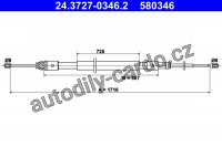 Lanko ruční brzdy ATE 24.3727-0346 (AT 580346)