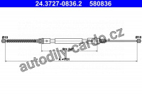 Lanko ruční brzdy ATE 24.3727-0836 (AT 580836)