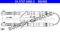 Lanko ruční brzdy ATE 24.3727-2402 (AT 582402)