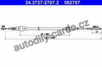 Lanko ruční brzdy ATE 24.3727-2707 (AT 582707)