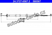 Lanko ruční brzdy ATE 24.3727-0567 (AT 580567)