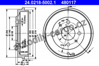 Brzdový buben ATE 24.0218-5002 (AT 480117) - FIAT