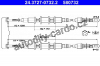 Tažné lanko, parkovací brzdy ATE 24.3727-0732 (AT 580732) - Opel