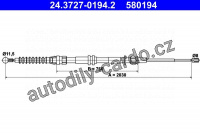 Lanko ruční brzdy ATE 24.3727-0194 (AT 580194)
