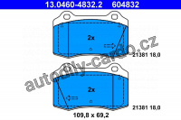 Sada brzdových destiček ATE 13.0460-4832 (AT 604832) - FORD