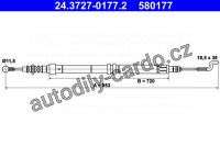 Tažné lanko, parkovací brzdy ATE 24.3727-0177 (AT 580177)