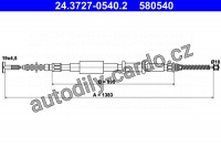 Tažné lanko, parkovací brzdy ATE 24.3727-0540 (AT 580540)