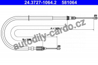 Tažné lanko, parkovací brzdy ATE 24.3727-1064 (AT 581064) - RENAULT