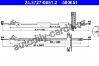 Lanko ruční brzdy ATE 24.3727-0651 (AT 580651) - FORD