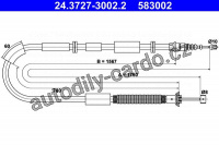 Lanko ruční brzdy ATE 24.3727-3002 (AT 583002)