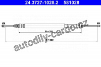 Lanko ruční brzdy ATE 24.3727-1028 (AT 581028)