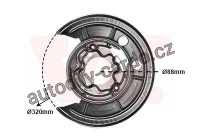 Ochranný plech proti rozstřikování, brzdový kotouč VAN WEZEL 1651373