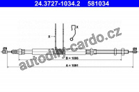 Lanko ruční brzdy ATE 24.3727-1034 (AT 581034)