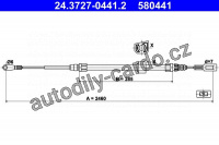 Lanko ruční brzdy ATE 24.3727-0441 (AT 580441)