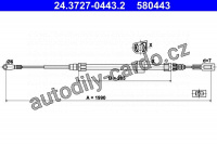 Lanko ruční brzdy ATE 24.3727-0443 (AT 580443)