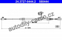 Lanko ruční brzdy ATE 24.3727-0444 (AT 580444)