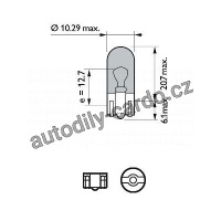 Žárovky PHILIPS W5W 12V WHITE VISION ULTRA 12961WVUB2 (2ks)