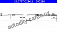 Lanko ruční brzdy ATE 24.3727-0224 (AT 580224)