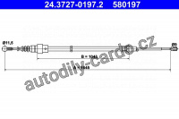 Lanko ruční brzdy ATE 24.3727-0197 (AT 580197)