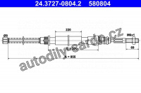 Lanko ruční brzdy ATE 24.3727-0804 (AT 580804)
