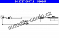 Lanko ruční brzdy ATE 24.3727-0847 (AT 580847)