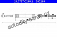 Lanko ruční brzdy ATE 24.3727-0215 (AT 580215)