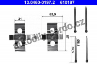 Sada příslušenství, obložení kotoučové brzdy ATE 13.0460-0197 (AT 610197)