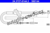 Lanko ruční brzdy ATE 24.3727-0144 (AT 580144)