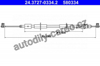 Lanko ruční brzdy ATE 24.3727-0334 (AT 580334)