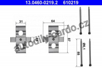 Sada příslušenství, obložení kotoučové brzdy ATE 13.0460-0219 (AT 610219)