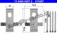Sada příslušenství, obložení kotoučové brzdy ATE 13.0460-0267 (AT 610267)