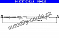 Lanko ruční brzdy ATE 24.3727-0322 (AT 580322)