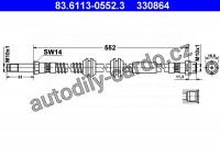 Brzdová hadice - ATE 83.6113-0552