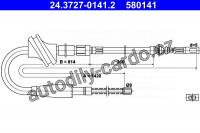 Lanko ruční brzdy ATE 24.3727-0141 (AT 580141)