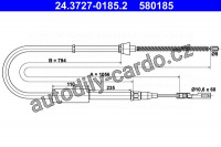 Lanko ruční brzdy ATE 24.3727-0185 (AT 580185)