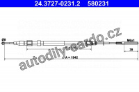 Lanko ruční brzdy ATE 24.3727-0231 (AT 580231)