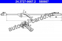 Lanko ruční brzdy ATE 24.3727-0667 (AT 580667)