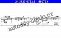 Lanko ruční brzdy ATE 24.3727-0723 (AT 580723)