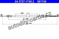 Lanko ruční brzdy ATE 24.3727-1745 (AT 581745)